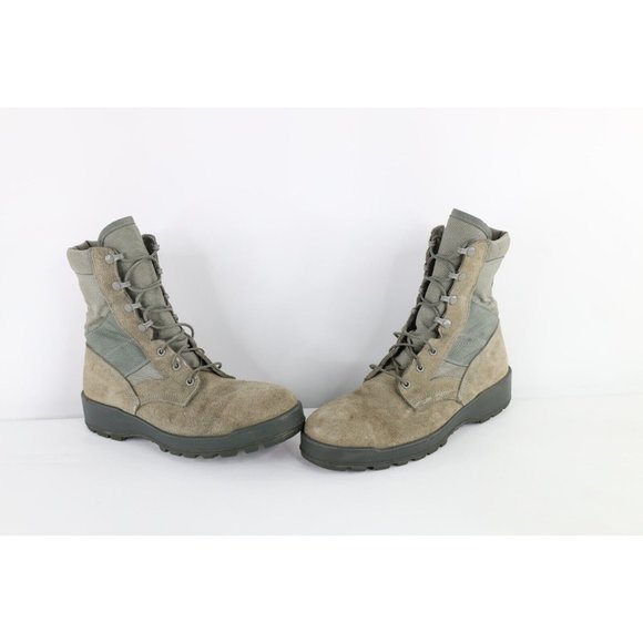 Vintage 90s Streetwear 9.5 Distressed Suede Leather Steel Toe Combat Boots USA main image 9
